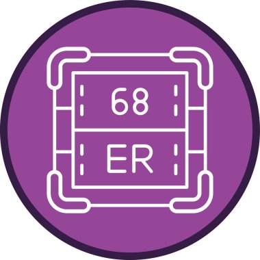Erbium Hattı çoklu dairesi. Web Kullanımı için Vektör İllüstrasyonu