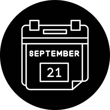 21 Eylül Tarih Çizgisi ters çevrilmiş. Web Kullanımı için Vektör İllüstrasyonu