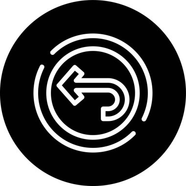 Undo Line inverted circle. Vector Illustration For Web Use