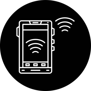 Wifi Sinyal Hattı ters çevrildi. Web Kullanımı için Vektör İllüstrasyonu