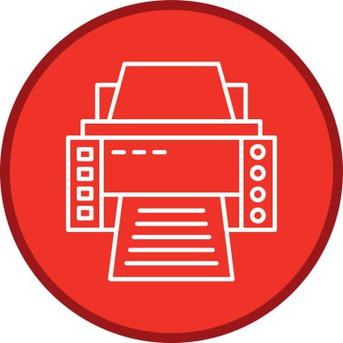 Printer Line multi circle. Vector Illustration For Web Use