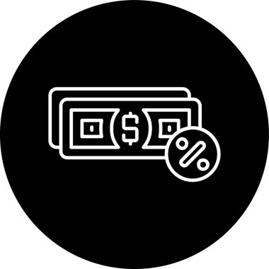 Percentage Line inverted circle. Vector Illustration For Web Use