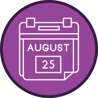 25 Ağustos Tarih Hattı çoklu daire. Web Kullanımı için Vektör İllüstrasyonu