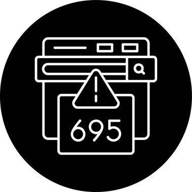 695 Hata Hatası ters çevrilmiş çember. Web Kullanımı için Vektör İllüstrasyonu