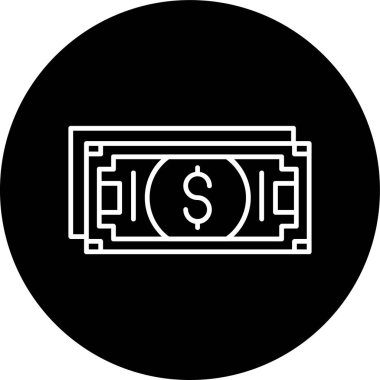 Money Line inverted circle. Vector Illustration For Web Use
