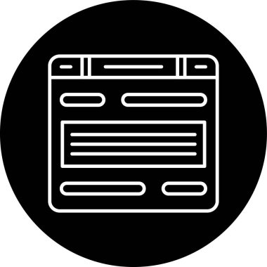 Browser Line inverted circle. Vector Illustration For Web Use