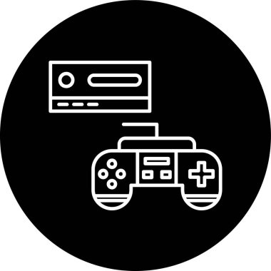 Console Line inverted circle. Vector Illustration For Web Use