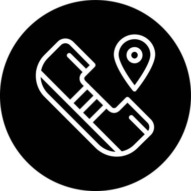 Location-pin-call Line inverted circle. Vector Illustration For Web Use