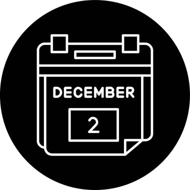 2 Aralık Tarih Çizgisi ters çevrilmiş. Web Kullanımı için Vektör İllüstrasyonu