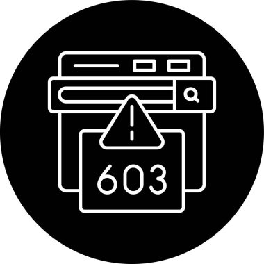 603 Hata Hatası ters çevrilmiş çember. Web Kullanımı için Vektör İllüstrasyonu