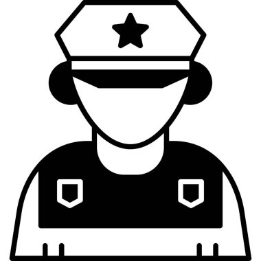 Polis memuru. Web Kullanımı için Vektör İllüstrasyonu