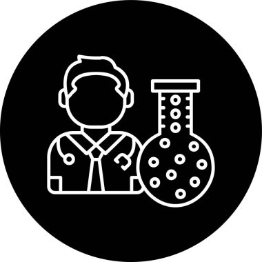 Kimyacı Hattı ters çevrilmiş. Web Kullanımı için Vektör İllüstrasyonu