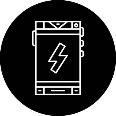 Charge Line inverted circle. Vector Illustration For Web Use