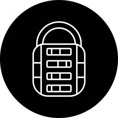 Padlock Line inverted circle. Vector Illustration For Web Use