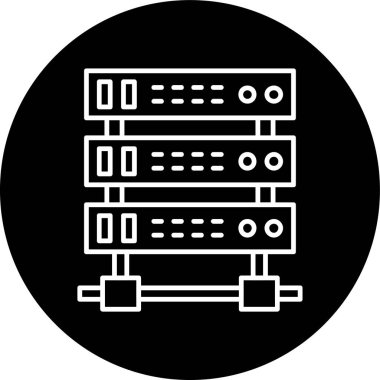 Server Line inverted circle. Vector Illustration For Web Use