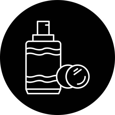 Makeup Remover Line inverted circle. Vector Illustration For Web Use