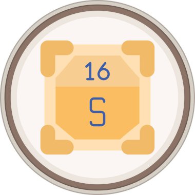 Sülfür yassı çıkartması. Web Kullanımı için Vektör İllüstrasyonu