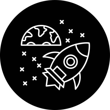 Roket Hattı ters dönmüş daire. Web Kullanımı için Vektör İllüstrasyonu