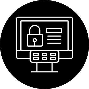 Permission Control Line inverted circle. Vector Illustration For Web Use