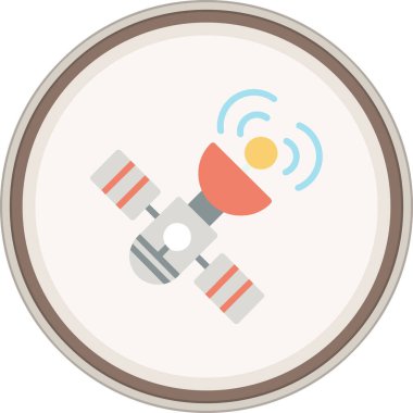 Uydu etiketi var. Web Kullanımı için Vektör İllüstrasyonu