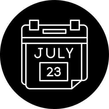 23 Temmuz Tarih Çizgisi ters çevrilmiş. Web Kullanımı için Vektör İllüstrasyonu