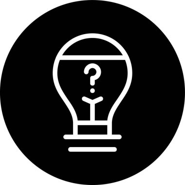Lightbulb-question Line inverted circle. Vector Illustration For Web Use