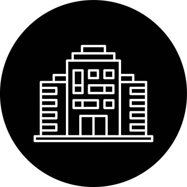 Apartment Line inverted circle. Vector Illustration For Web Use