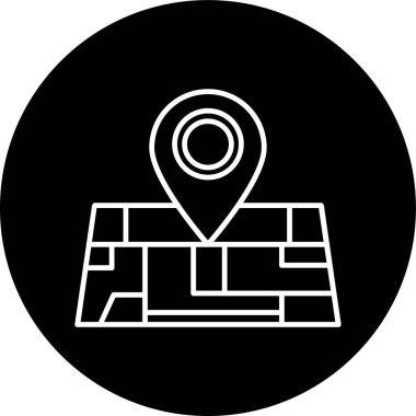 Map Line inverted circle. Vector Illustration For Web Use