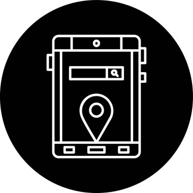 Tablet Hattı ters çevrilmiş daire. Web Kullanımı için Vektör İllüstrasyonu