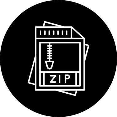 Zip Dosya Satırı ters çevrilmiş çember. Web Kullanımı için Vektör İllüstrasyonu