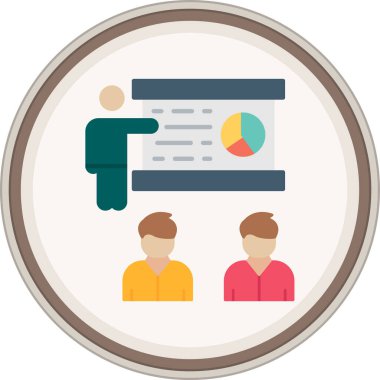 Coaching Flat sticker. Vector Illustration For Web Use