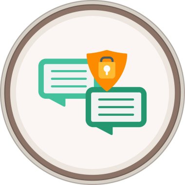 Düz etiketi güvene alın. Web Kullanımı için Vektör İllüstrasyonu