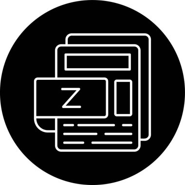 Z Dosya Çizgisi ters çevrilmiş çember. Web Kullanımı için Vektör İllüstrasyonu