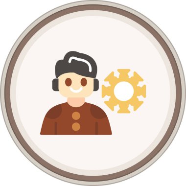 Admin User Flat sticker. Vector Illustration For Web Use