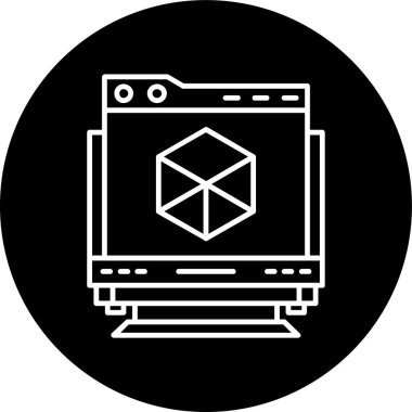 3D Design Line inverted circle. Vector Illustration For Web Use