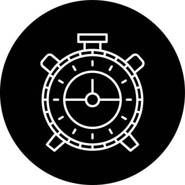 Stopwatch Line inverted circle. Vector Illustration For Web Use