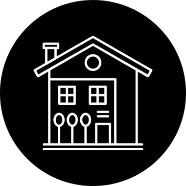 House Line inverted circle. Vector Illustration For Web Use