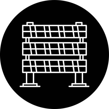 Barricade Line inverted circle. Vector Illustration For Web Use