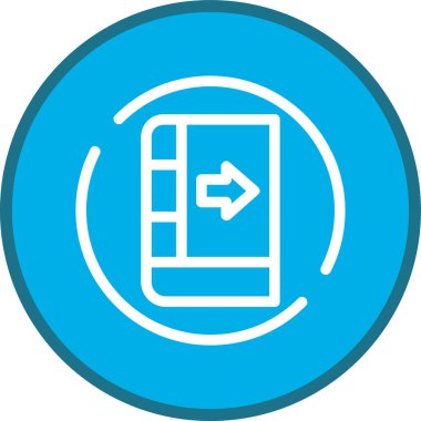 Kitap-ok-sağ çizgi çoklu daire. Web Kullanımı için Vektör İllüstrasyonu