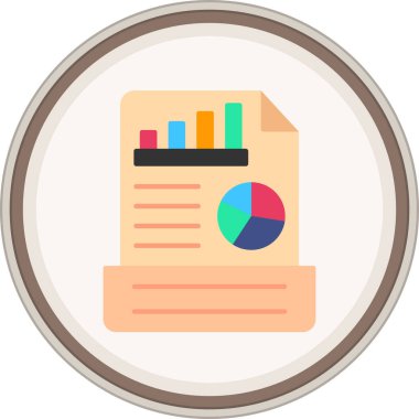 Report Flat sticker. Vector Illustration For Web Use