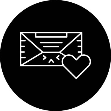 Kalp çizgisi ters dönmüş çember. Web Kullanımı için Vektör İllüstrasyonu