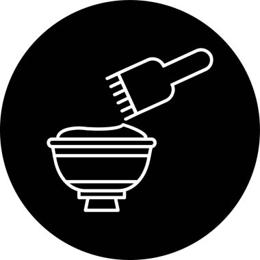 Hair Dye Line inverted circle. Vector Illustration For Web Use