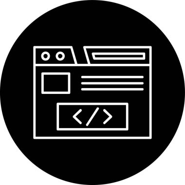 Browser Line inverted circle. Vector Illustration For Web Use