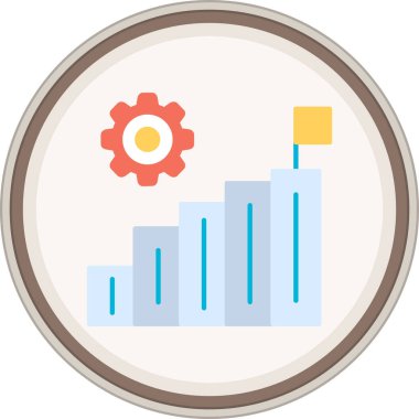 Başarının Düz Çıkartması. Web Kullanımı için Vektör İllüstrasyonu