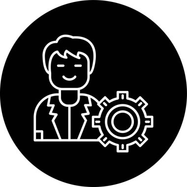 Uzman Hattı ters çevrilmiş daire. Web Kullanımı için Vektör İllüstrasyonu