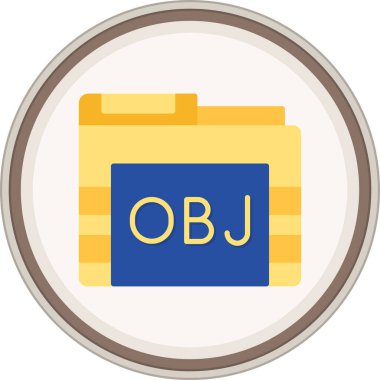 Obj Dizini Etiketi. Web Kullanımı için Vektör İllüstrasyonu