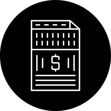 Bill Line ters dönmüş çember. Web Kullanımı için Vektör İllüstrasyonu