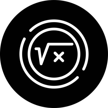 Karekök çizgisi ters çevrilmiş daire. Web Kullanımı için Vektör İllüstrasyonu