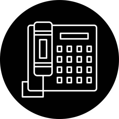 Telephone Line inverted circle. Vector Illustration For Web Use