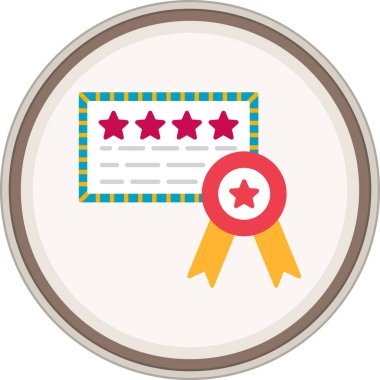 Sertifikalı düz etiket. Web Kullanımı için Vektör İllüstrasyonu